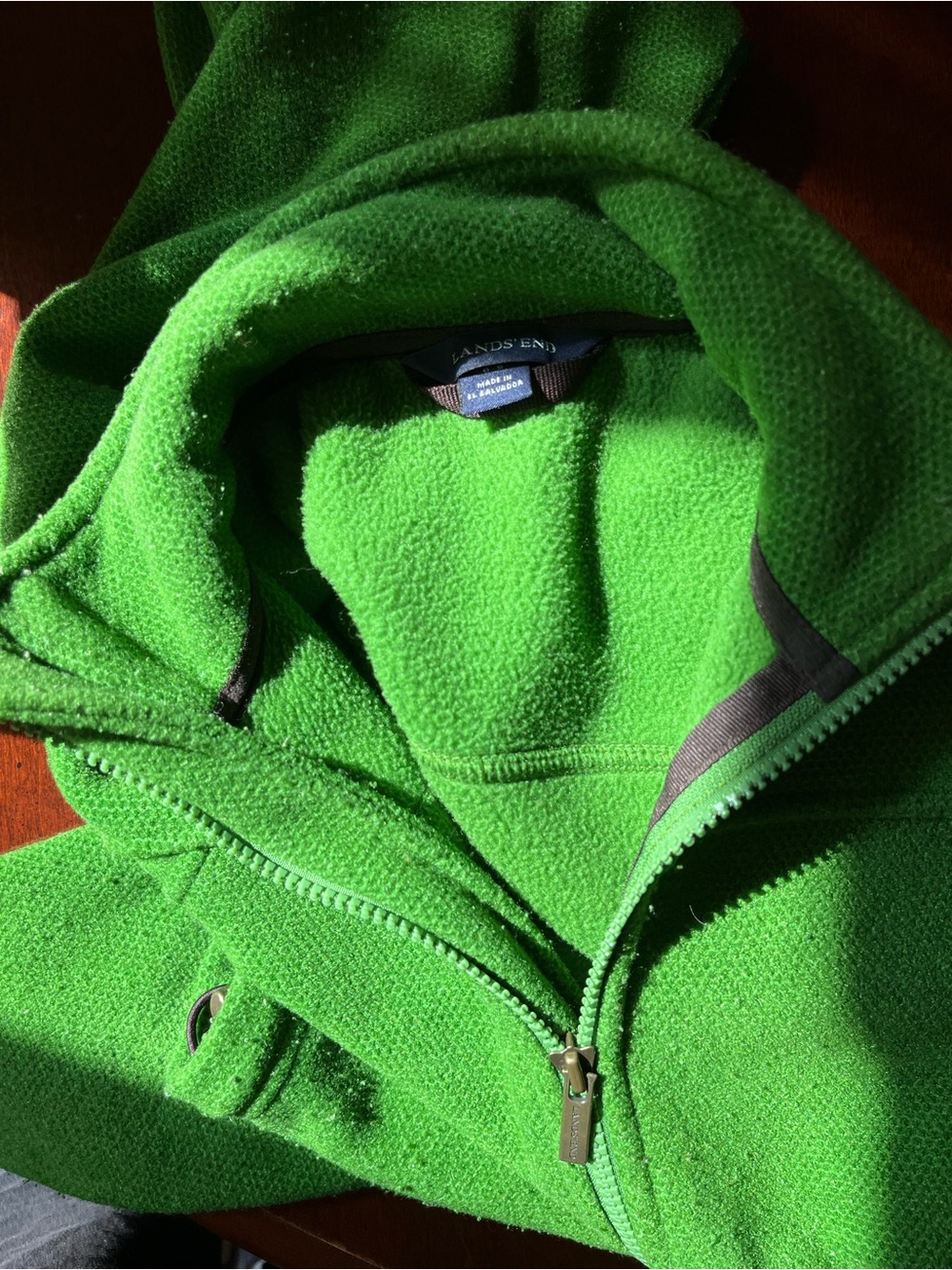 Lands' End Bright Green Women’s Full-Zip Fleece Jacket